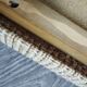 Tabouret bois et tissu scandinave