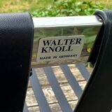 Barcelona armchair with ottoman design Mies Van der Rohe edition Walter Knoll 1980s, Set of 2