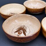 Set of 5 antique bowls signed Faïence de Quimper