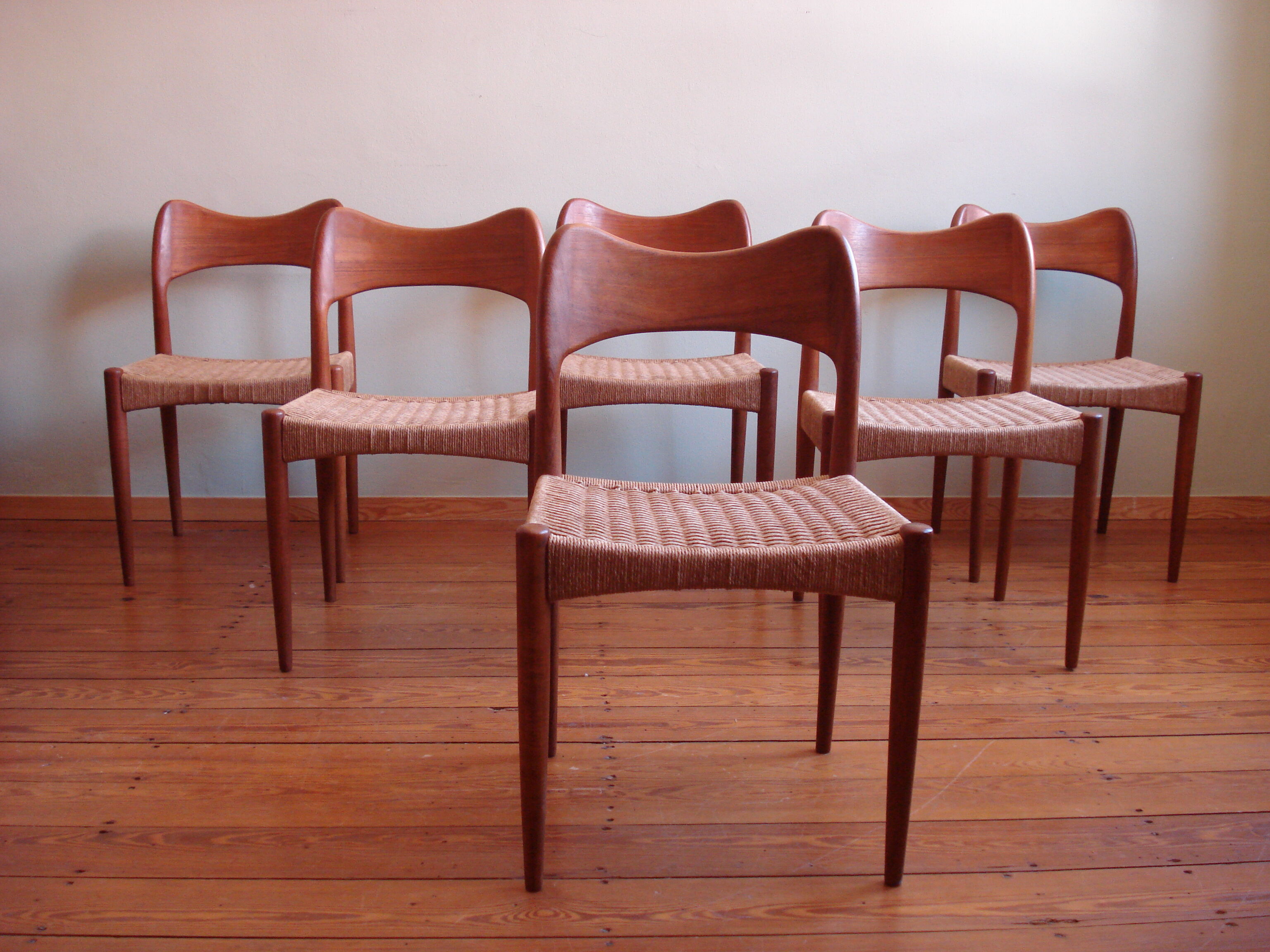 Danish Dining Chairs by Arne Hovmand Olsen for Mogens Kold, Set of 6, 1960s