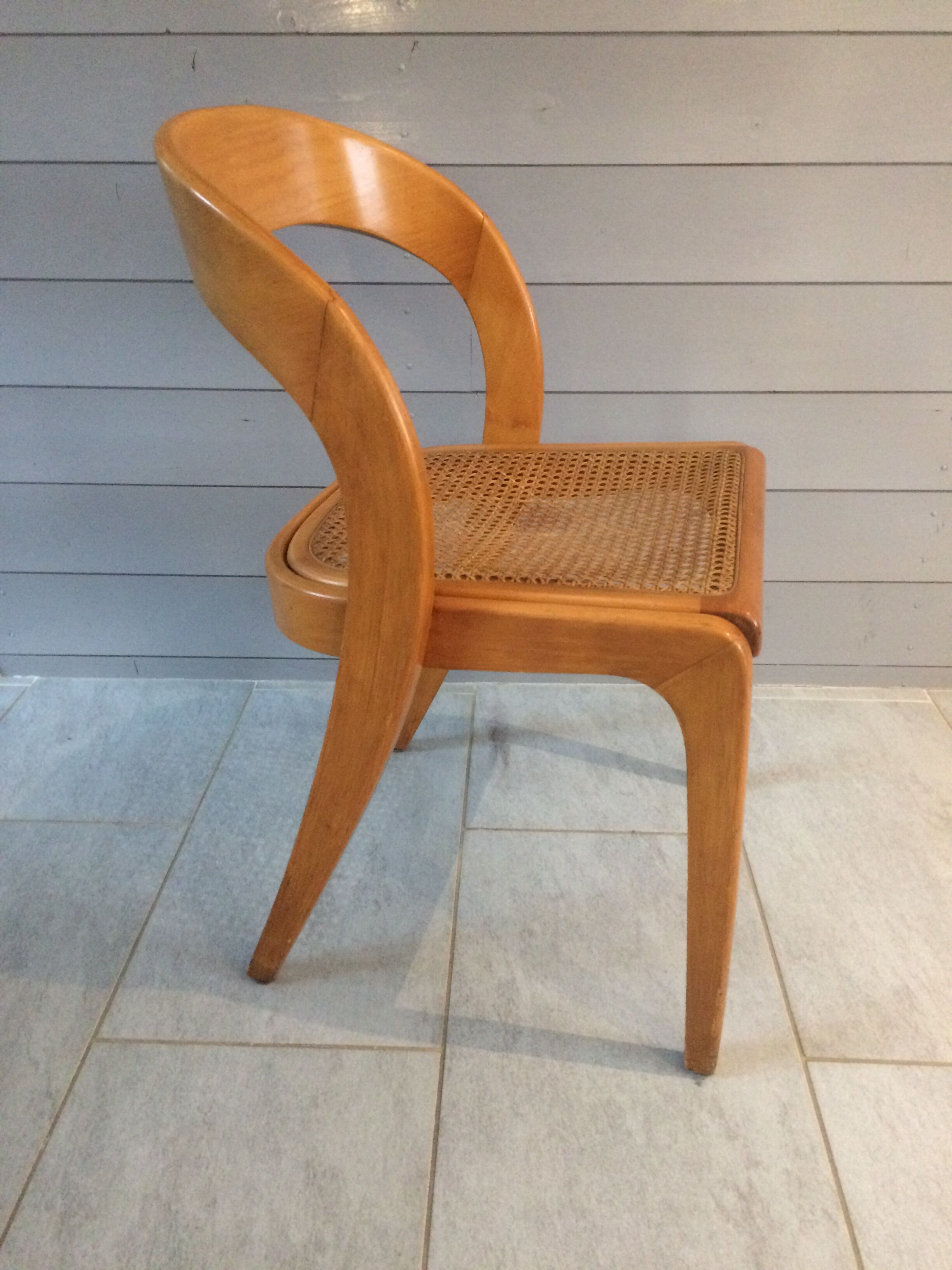 Set of 4 chairs tonneaux cannees
