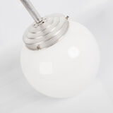 Pendant light white opaline glass on aluminum rod