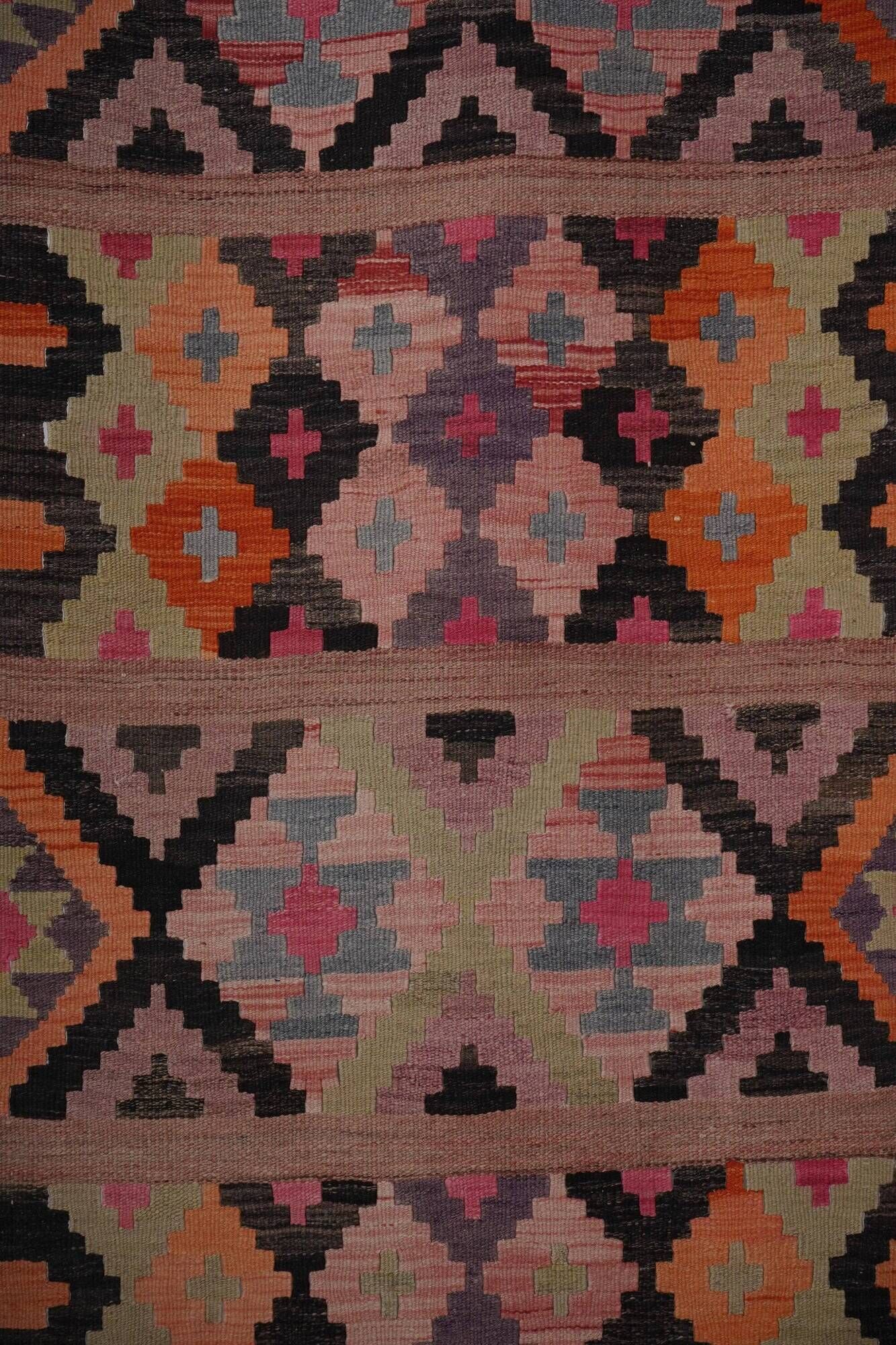 Vintage Turkish hallway rug 94x405 cm