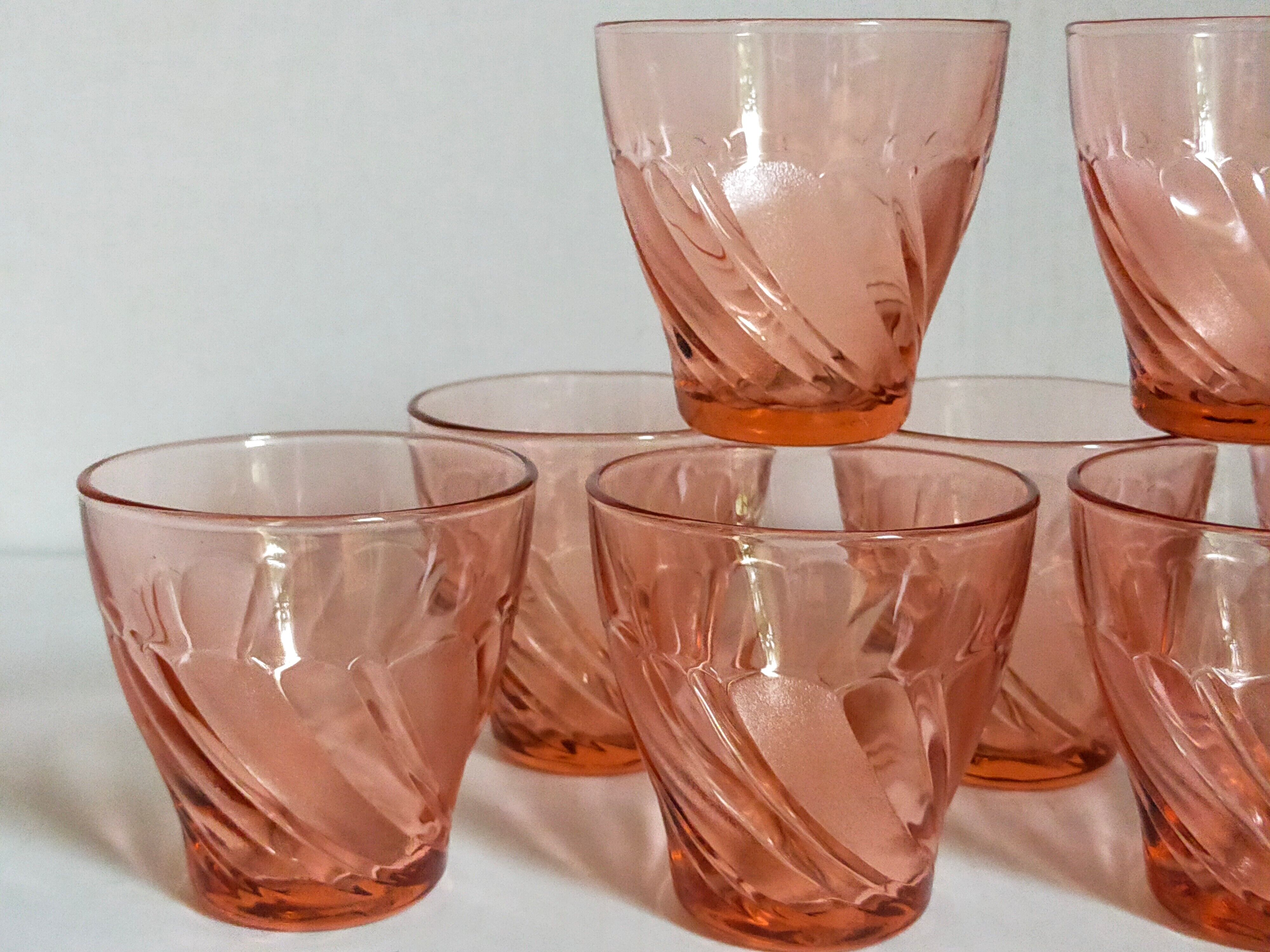 Nine Vereco glasses in Rise glass 80s