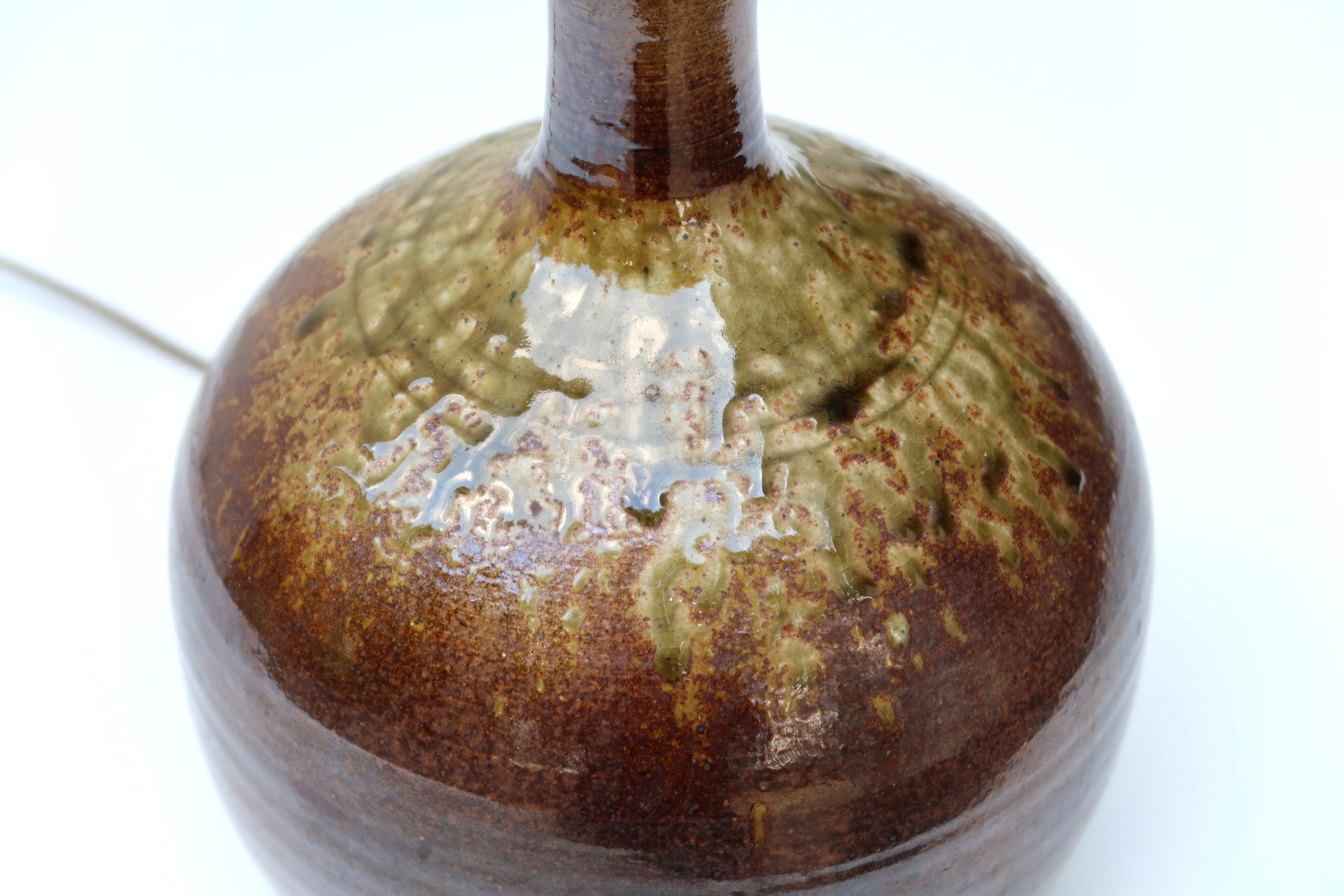 Lamp foot "ball" in signed sandstone, 70s