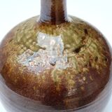 Pied de lampe  " boule " en grès signé, années 70
