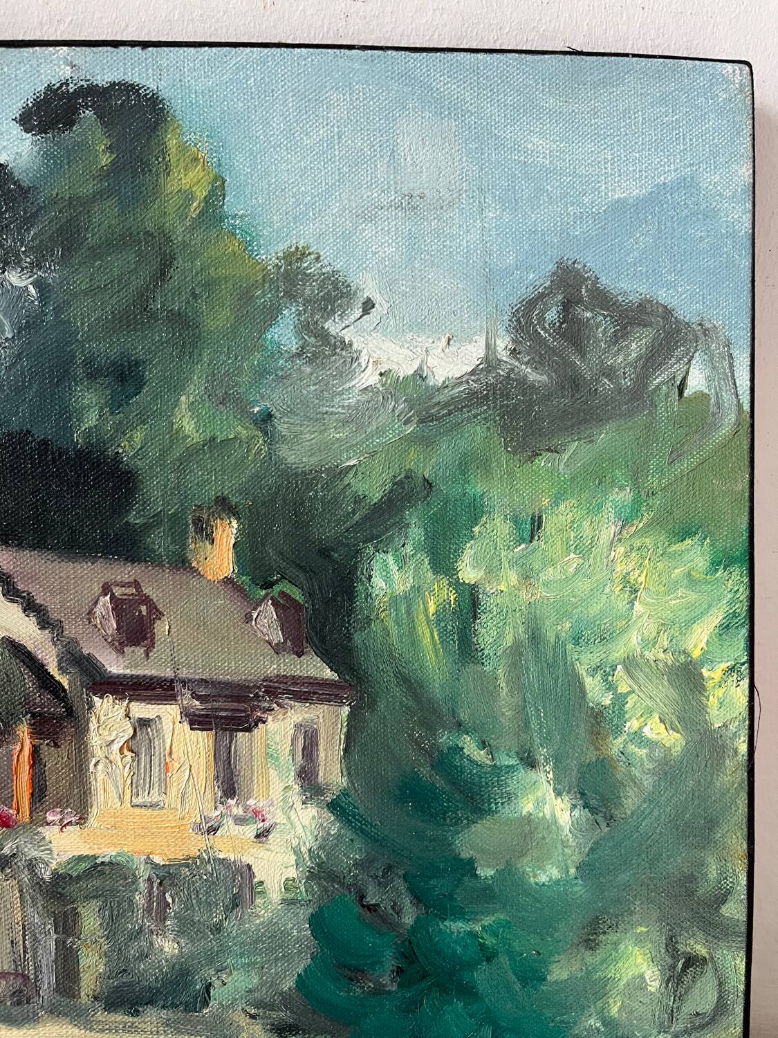 Painting "The Queen's Hamlet" - Versailles, signed