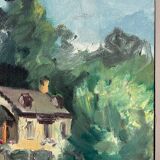 Painting "The Queen's Hamlet" - Versailles, signed