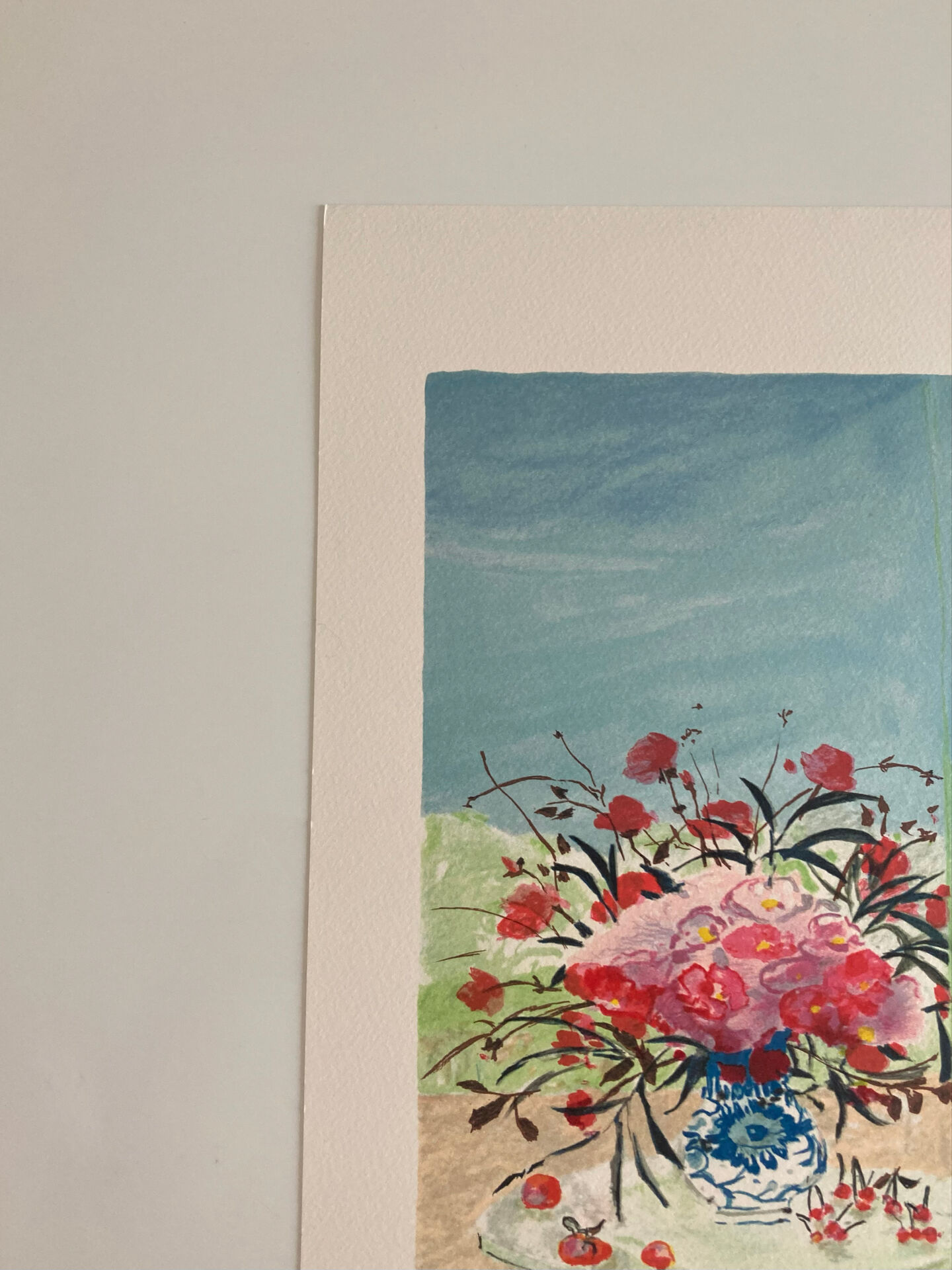 Lithographie signée De l’artiste Français Michel Henry - Fleurs