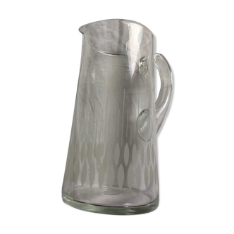 1970s blown glass pitcher