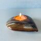 Heart candle holder in onyx