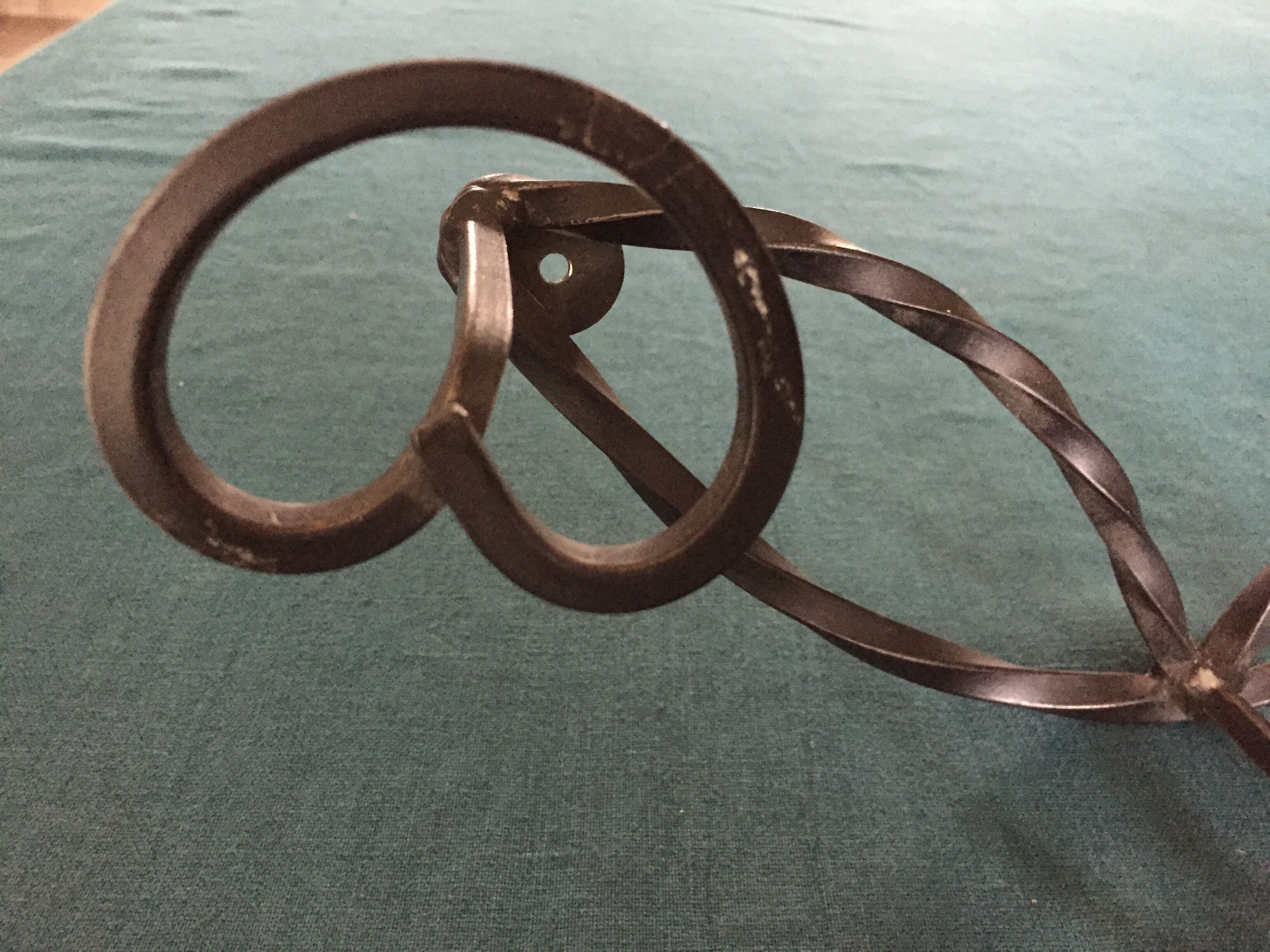 Vintage wrought iron coat/patère with 5 hooks