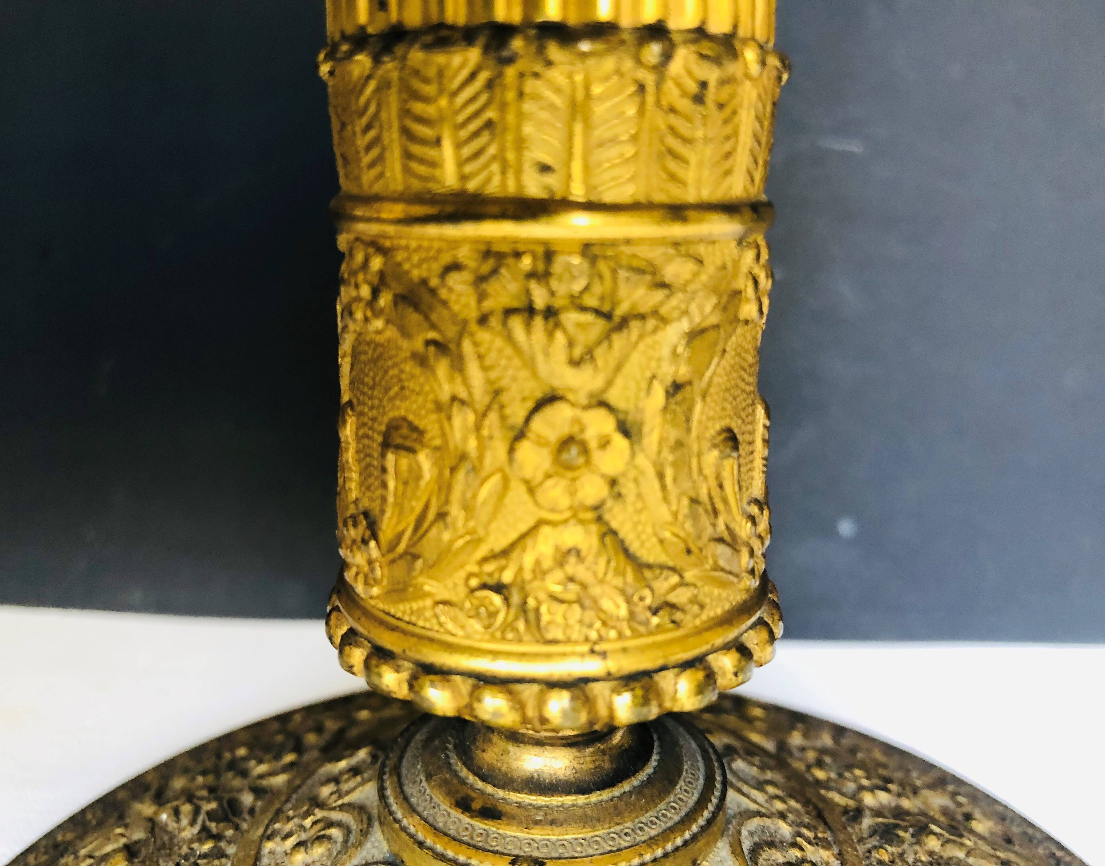 Bougeoir Flambeau en bronze doré