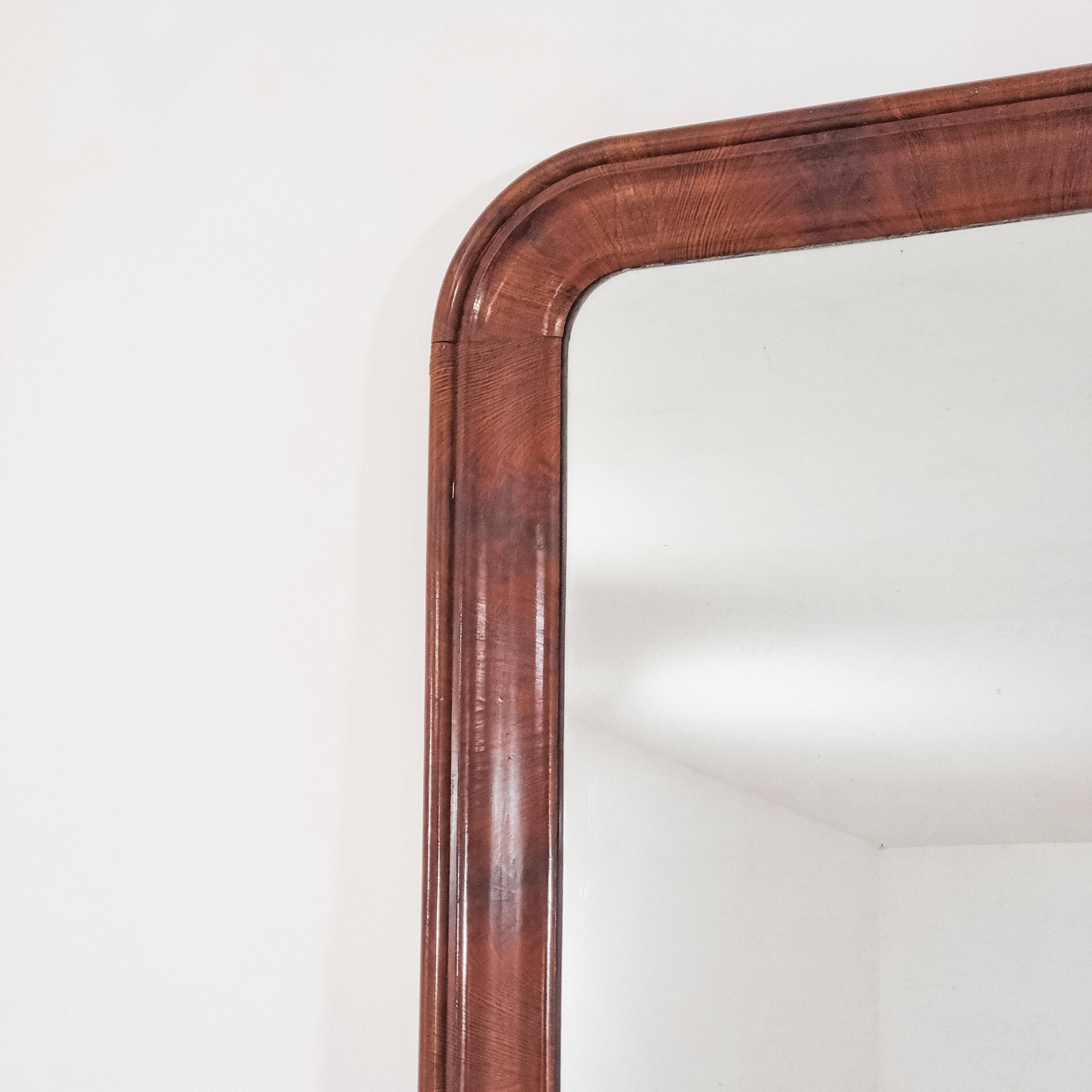 Large solid wood mirror, 2 metres high, from the 1940s