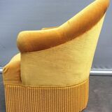 Gold velvet toad armchair