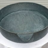 Large vintage industrial zinc basin with spout.