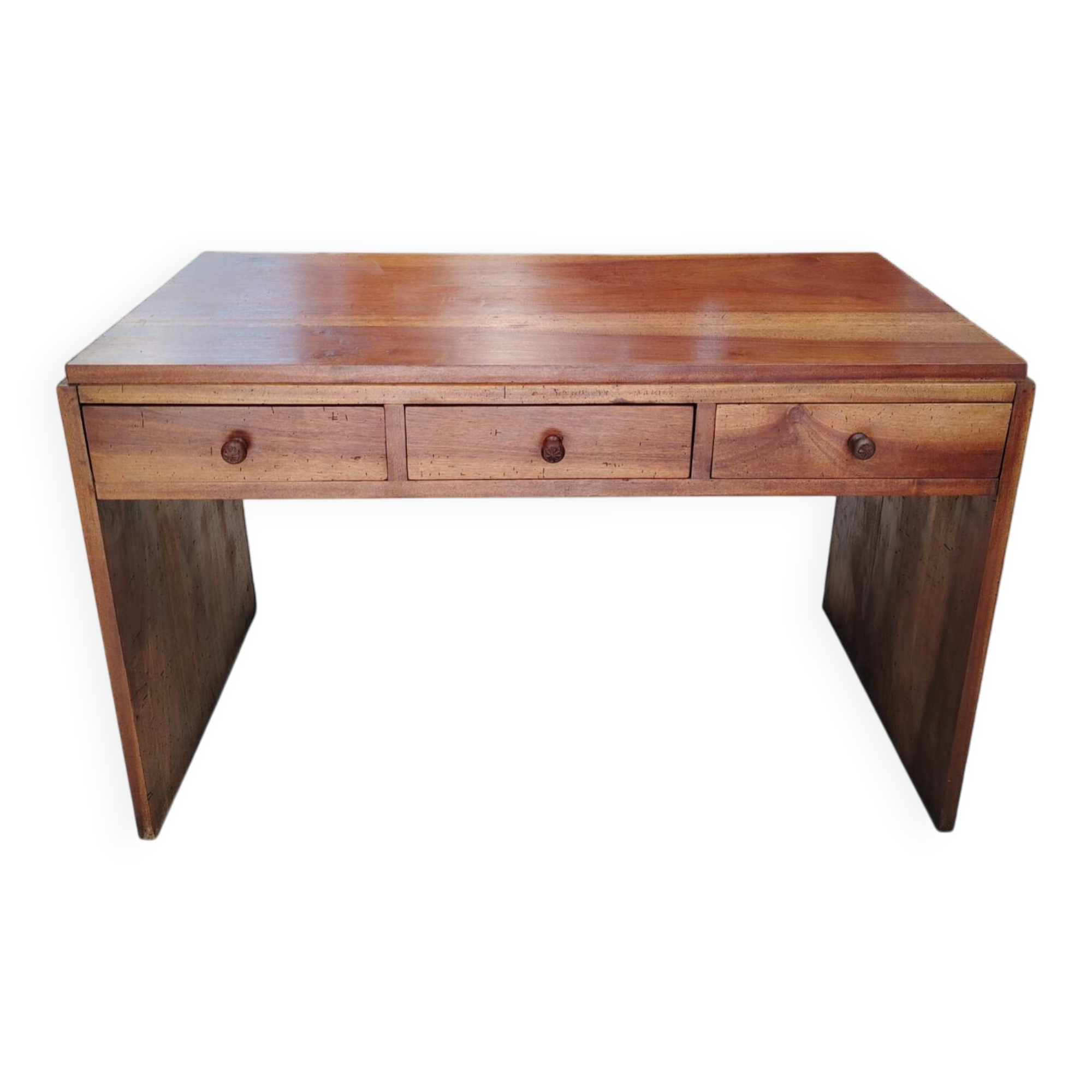 Modernist Solid Wood Desk with 3 Drawers - 1960