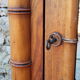 Early 20th century wardrobe in turned pine and pitch pine