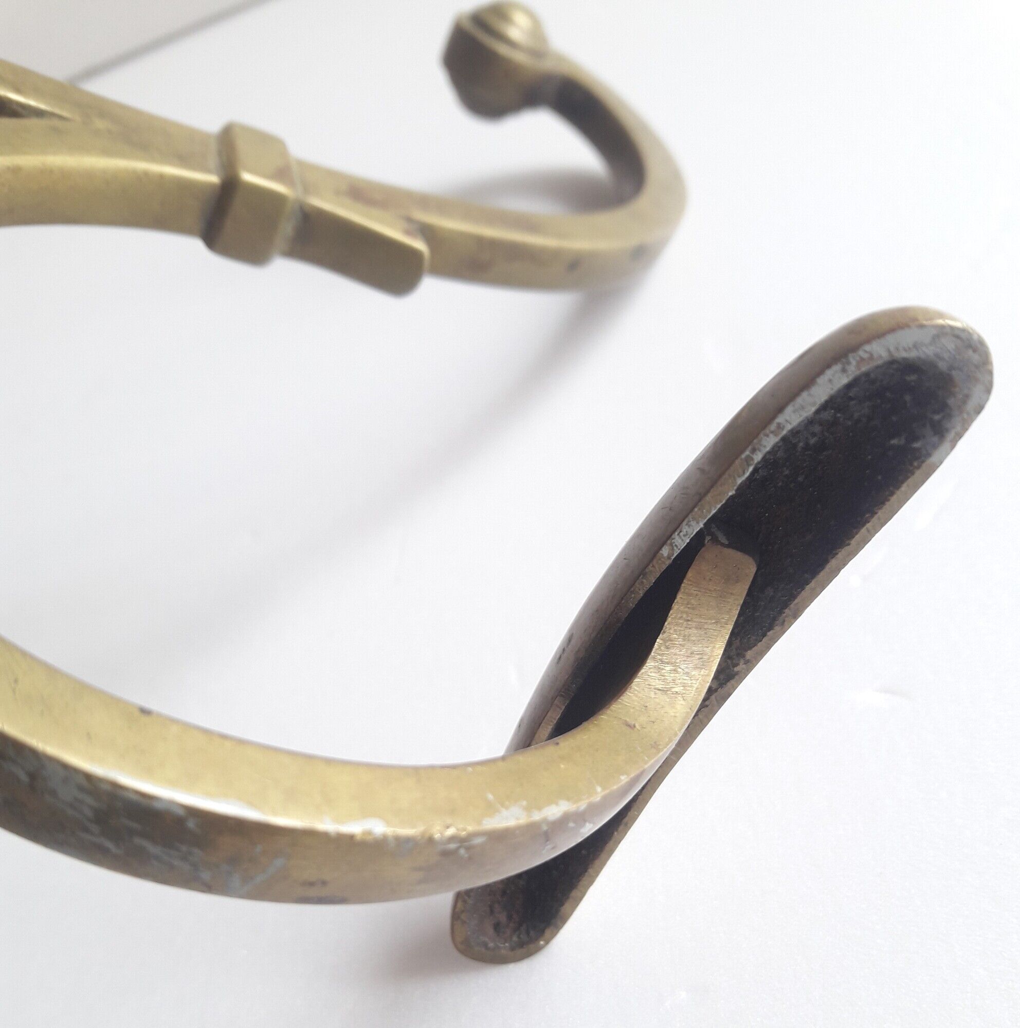 Patère double bronze porte manteau chapeau 4 crochets ancienne