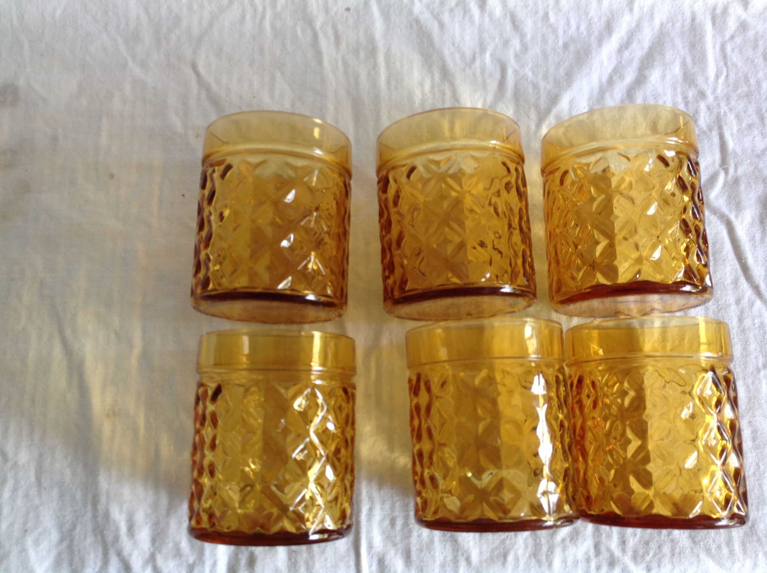 Série de 6 verres vintage "ananas"