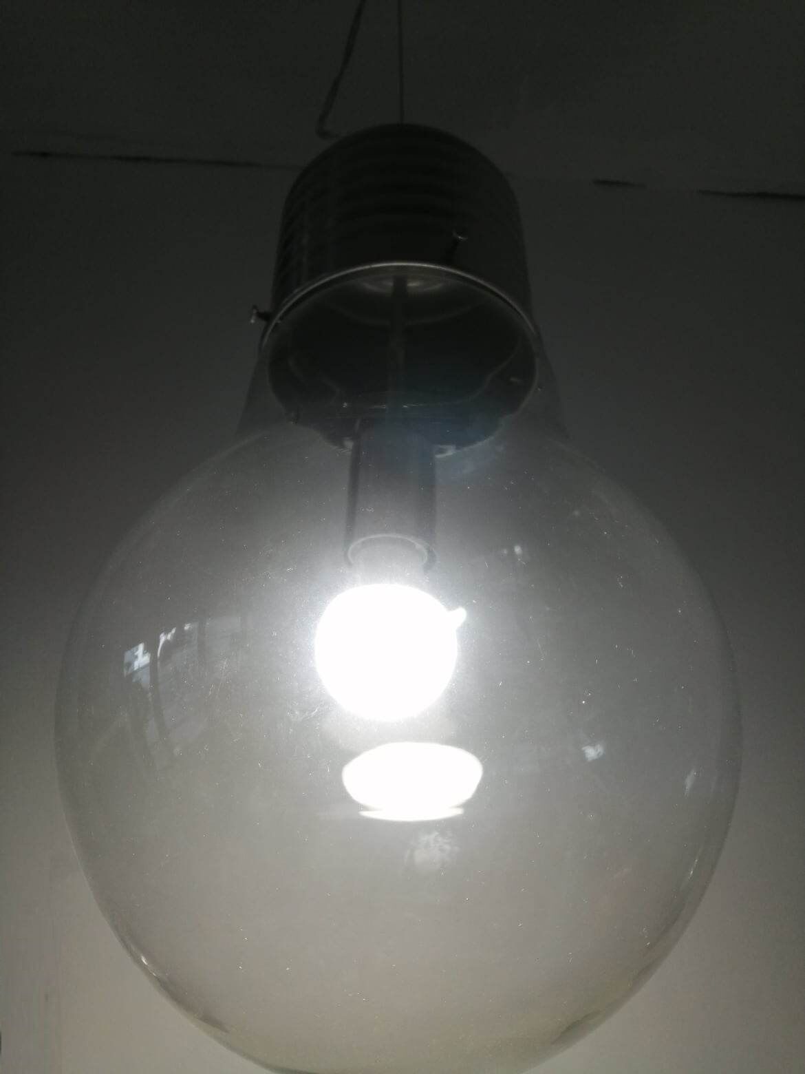 Suspension 80s. Large blown glass bulb