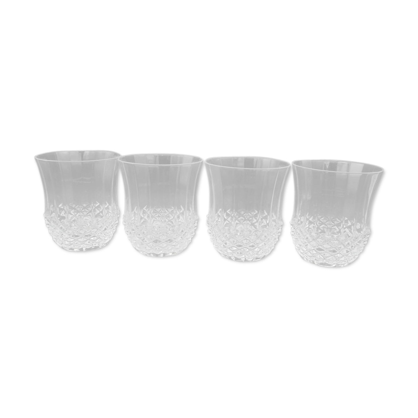 Series of 4 crystal whiskey glasses
