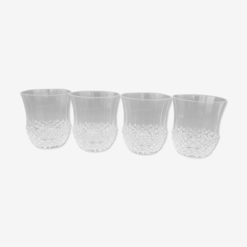 Series of 4 crystal whiskey glasses