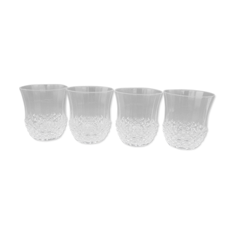 Series of 4 crystal whiskey glasses