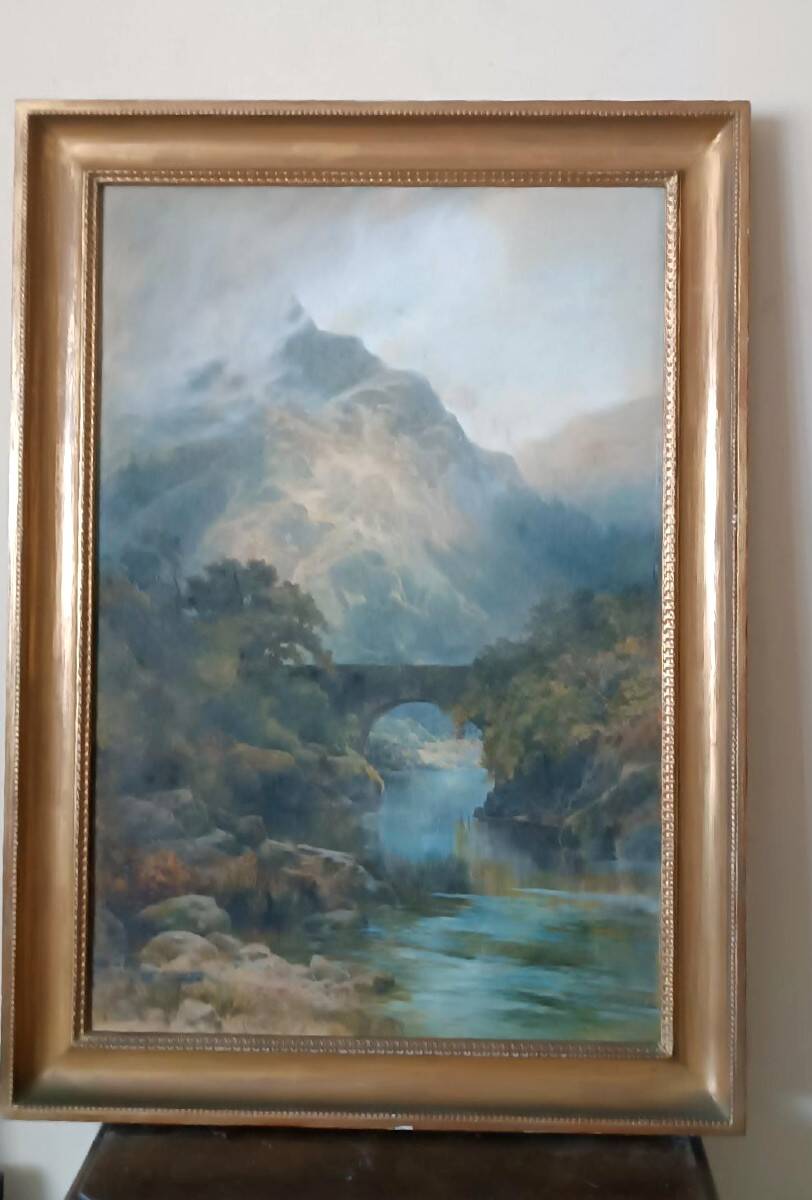 Large watercolor - Landscape dated 1887 by Edmund Phipps