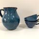 Pichet vase en grès bleu des Manufactures Normand