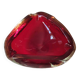 Cendrier/Vide poche en verre d Art soufflé Murano/Italie. Couleur rouge rubis/ambre
