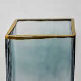 Sommerso vase by Petr hora, blue glass, golden edges, Czech Republic, 1970