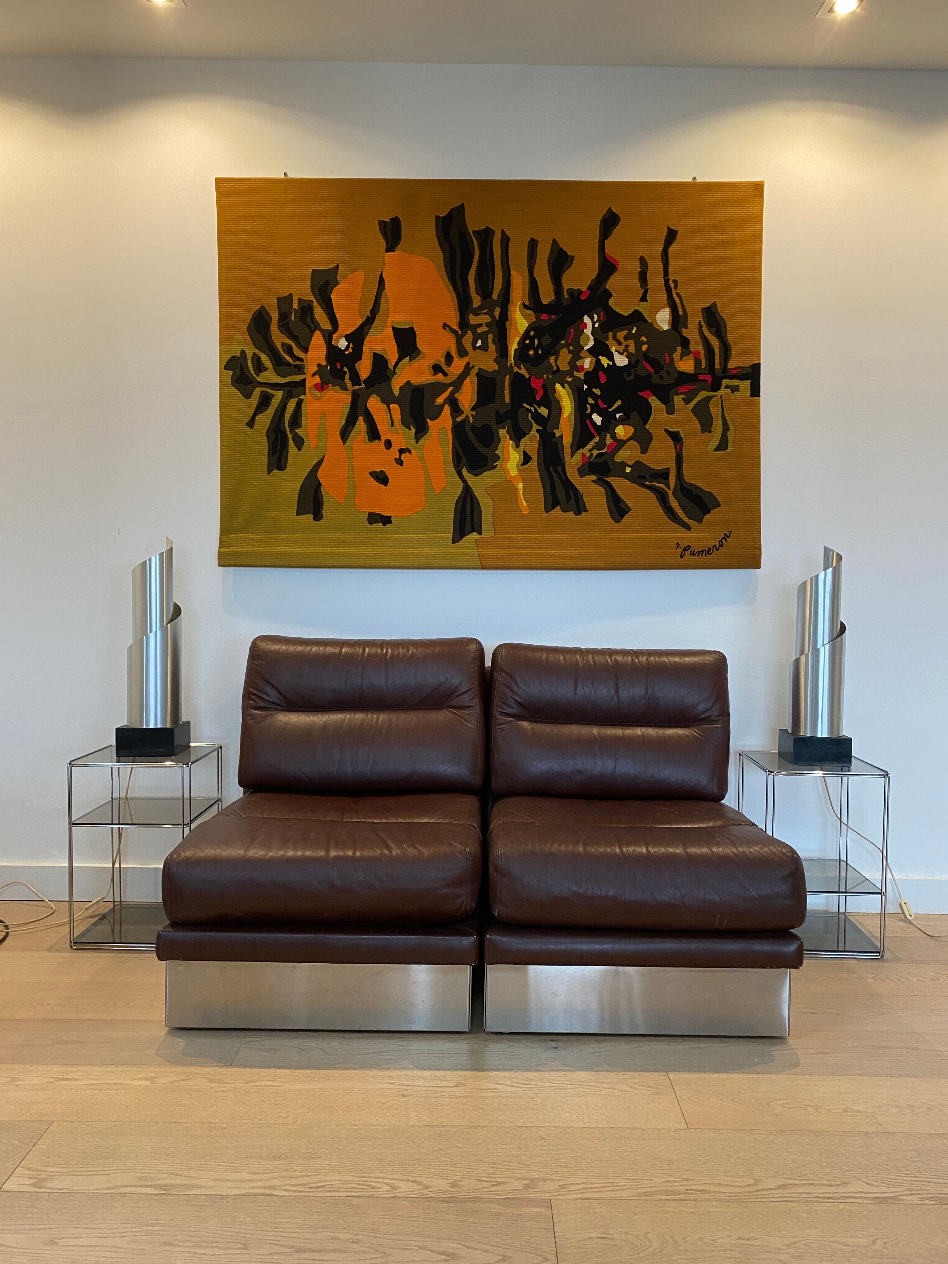 Pair of armchairs by Jacques Charpentier model "California". 1969.