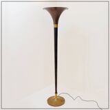 Art Deco metal and brass floor lamp