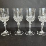 4 verres à vin en cristal