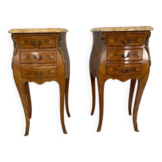 Pair of marble bedside tables