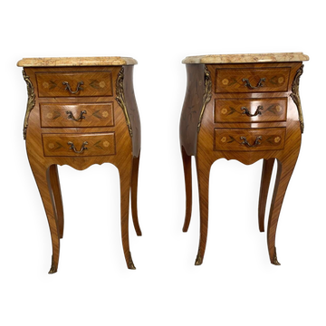 Pair of marble bedside tables