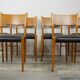 Wooden oval table and 6 matching chairs 60