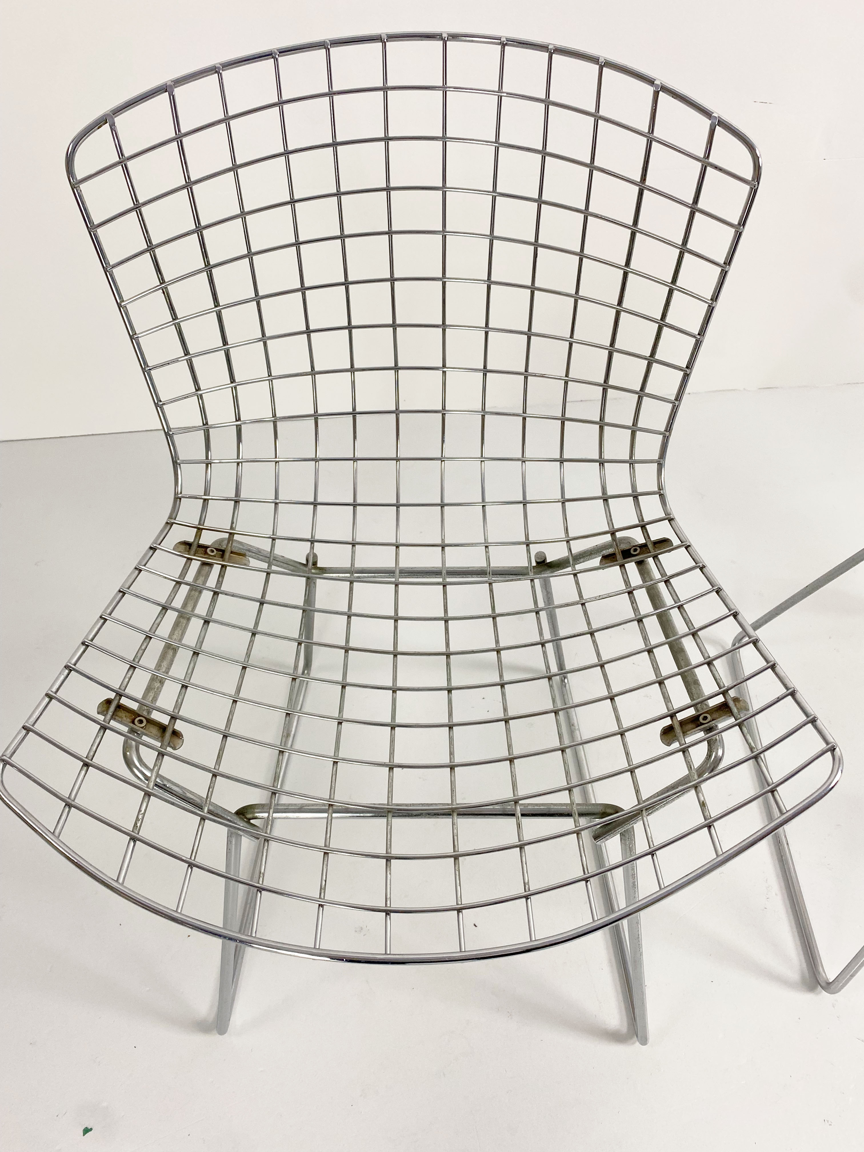 Set of 4 mid century side chairs by harry bertoia for knoll