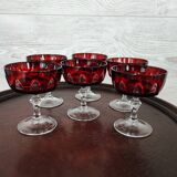 Anciens verres en cristal sur pied coupe à champagne,
