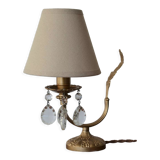 Golden table lamp with crystal tassels