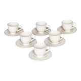 6 antique cups in openwork lace earthenware