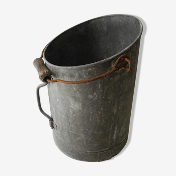 Ancien seau charbon zinc old zinc coal bucket zinkkohleeimer déco rustique