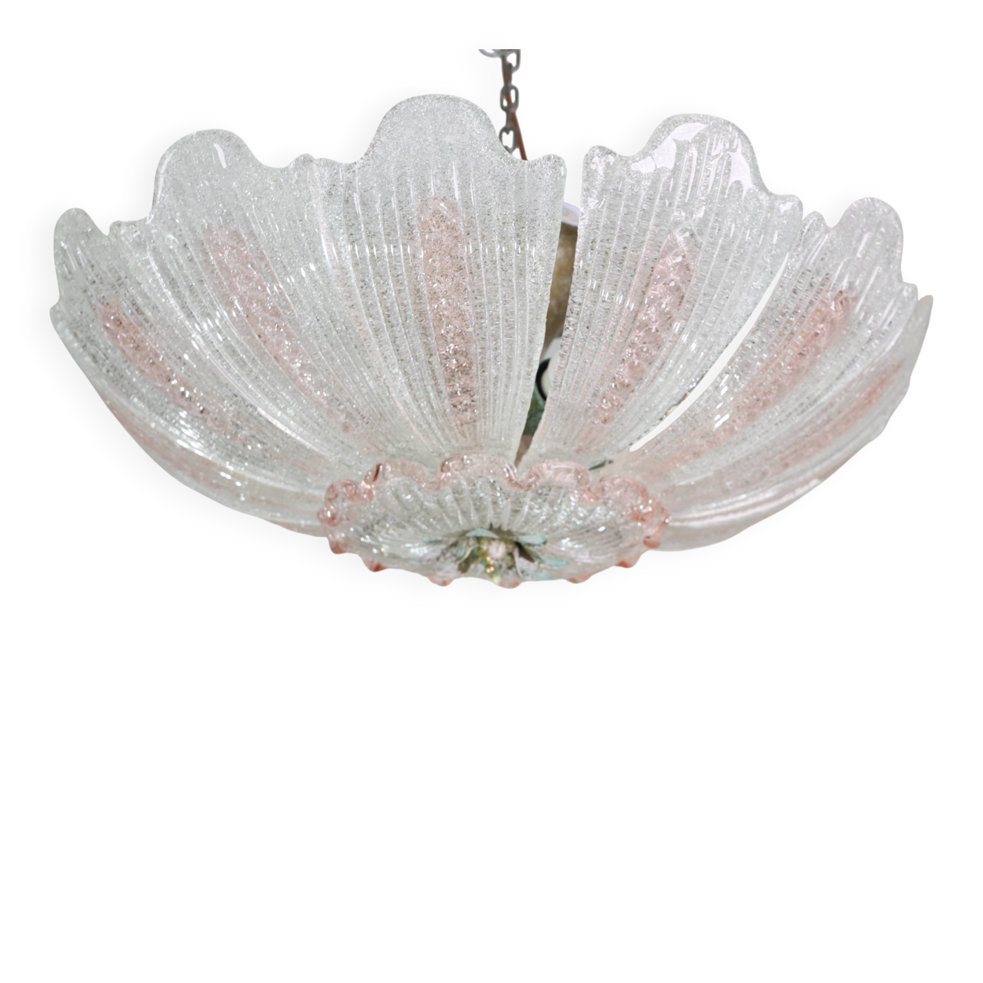 Milan, Pink Sunflower Murano Glass Ceiling Light Or Chandelier