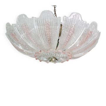 Milan, Lustre ou Suspension en Verre de Murano Tournesol Rose