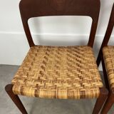 4 chairs 75 by Niels Otto Moller, Scandinavian design, teak