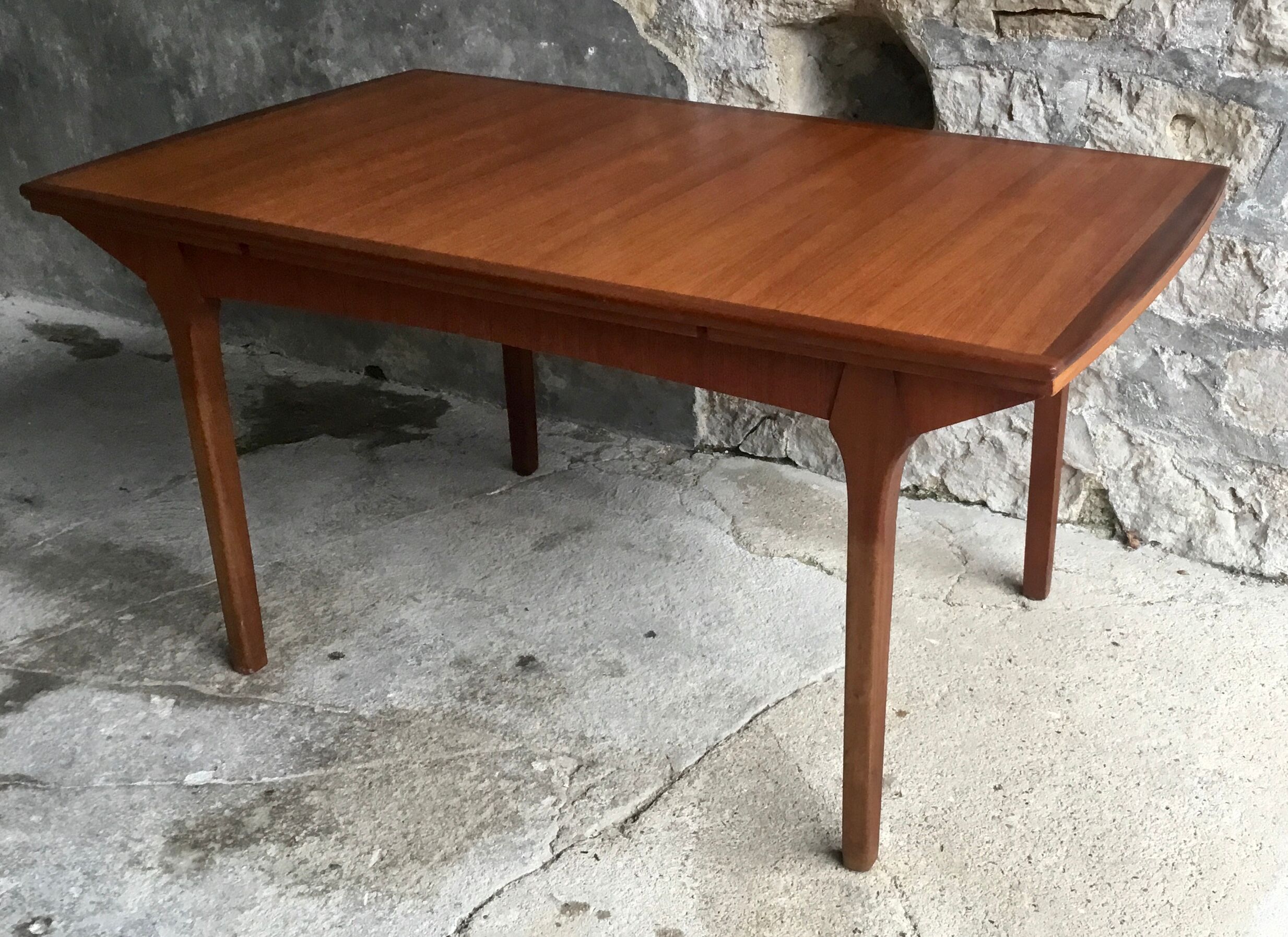 Scandinavian teak dining table S.RM. with extensions 1960