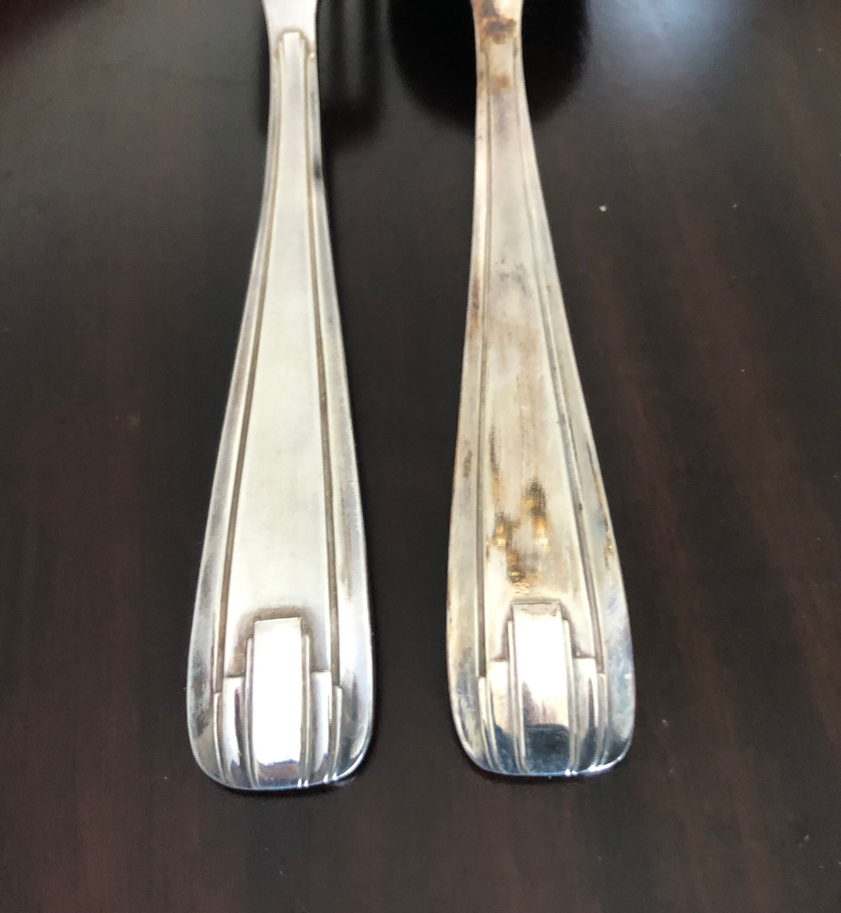 Set of 6 silver metal cutlery (box of 12 pieces)