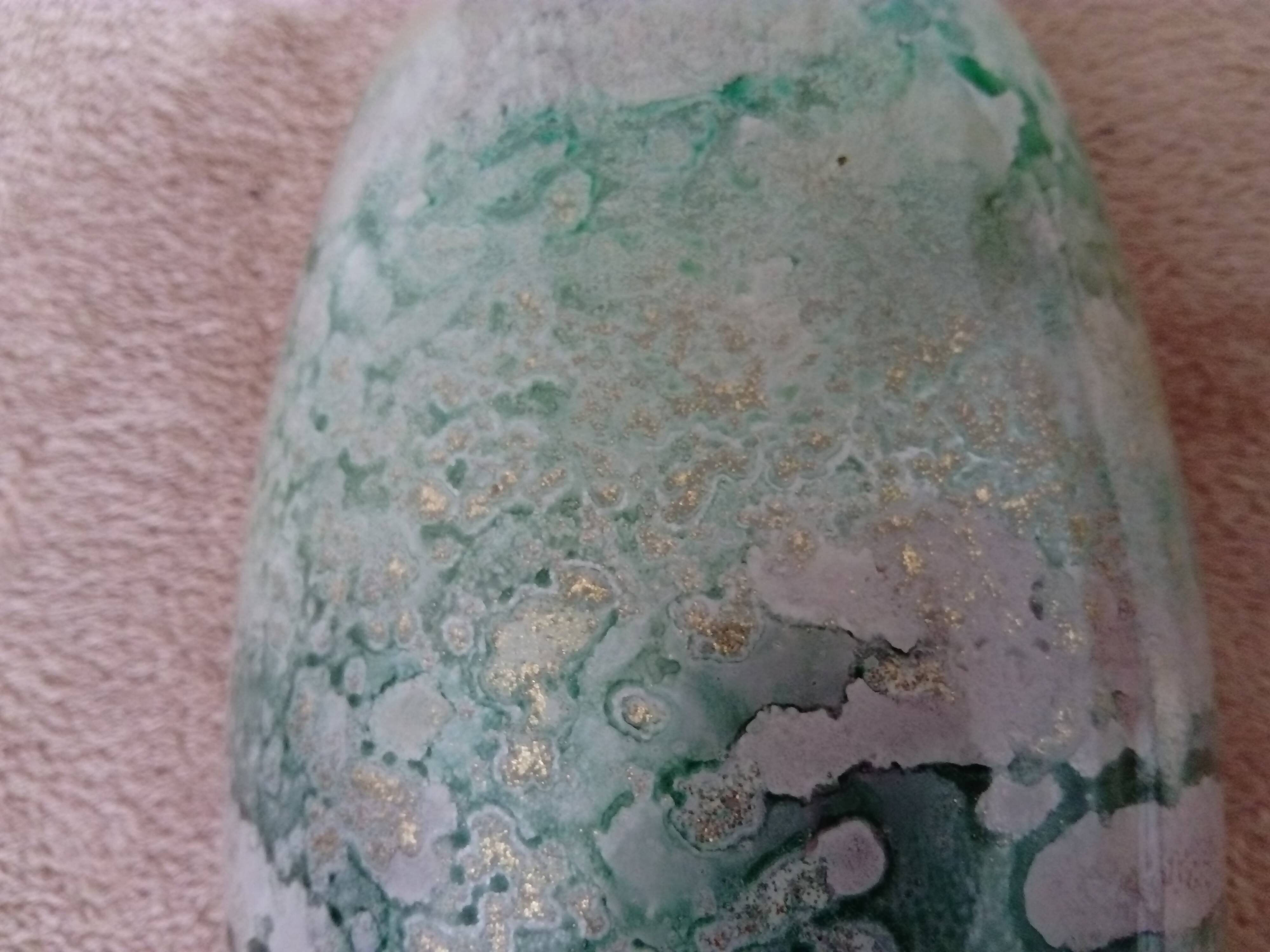 Large lacquered glass vase signed Jean-Noêl Bouillet