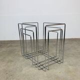 Chrome metal magazine rack by Willi Glaeser for TMP, 1980s.
